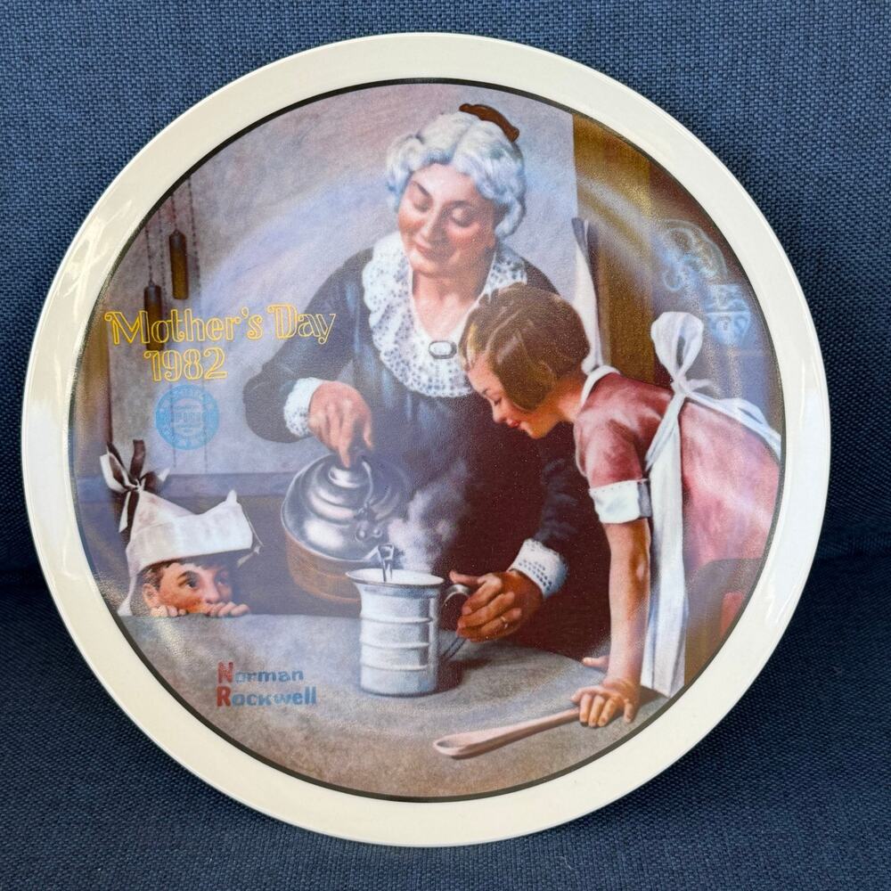 Norman Rockwell The Cooking Lesson Mother’s Day 1982 Plate Vintage Knowles Wall